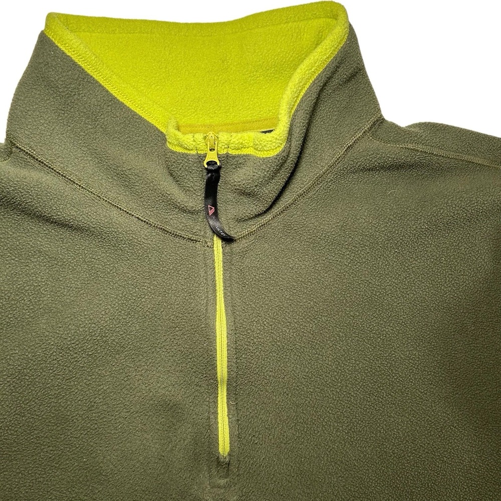 FILA Polartec Fleece Army / Neon Green‎ Men's 2XL Quarter Zip - Picture 2 of 11